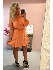 Plisse Cotton Skirt - Orange