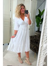 Curvy Summer Taille Dress  - White