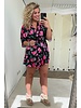 Summer Short Dress - Black/Pink