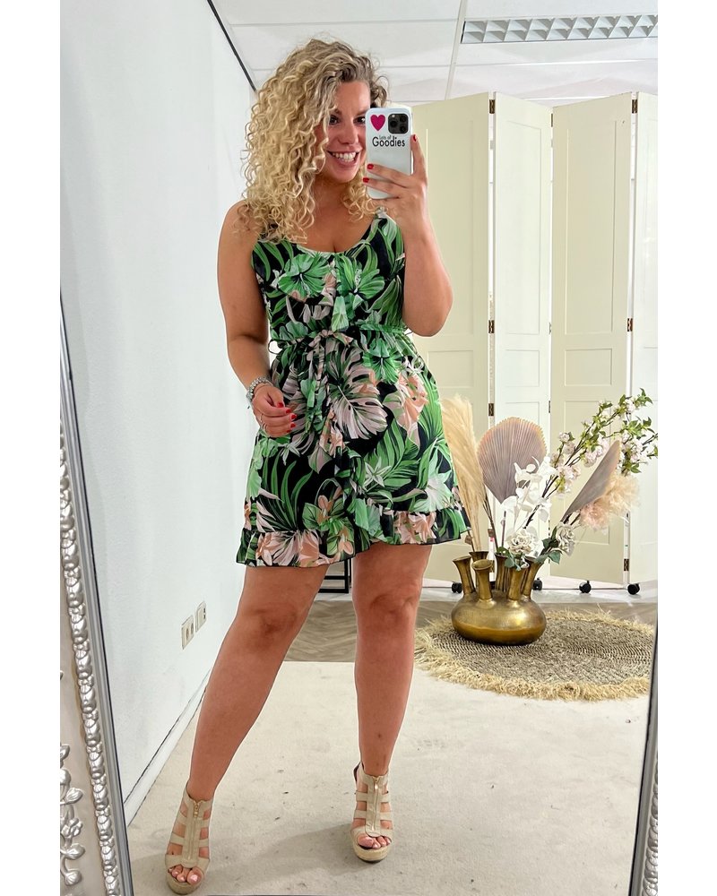 Tropical Summer Dress - Green