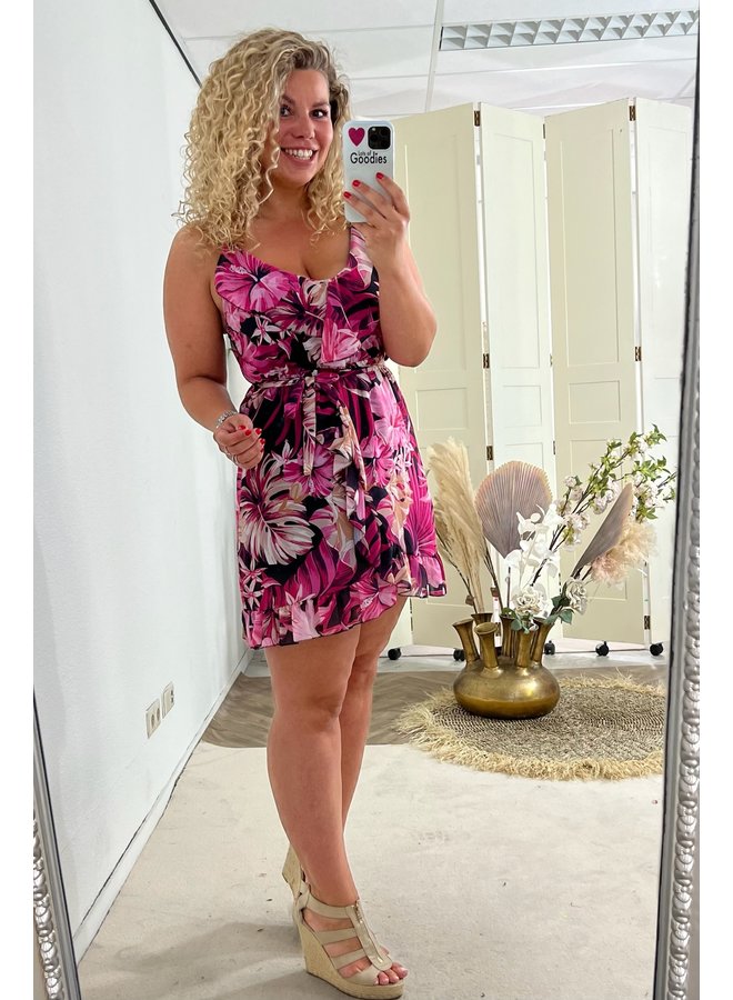 Tropical Summer Dress - Fuchsia