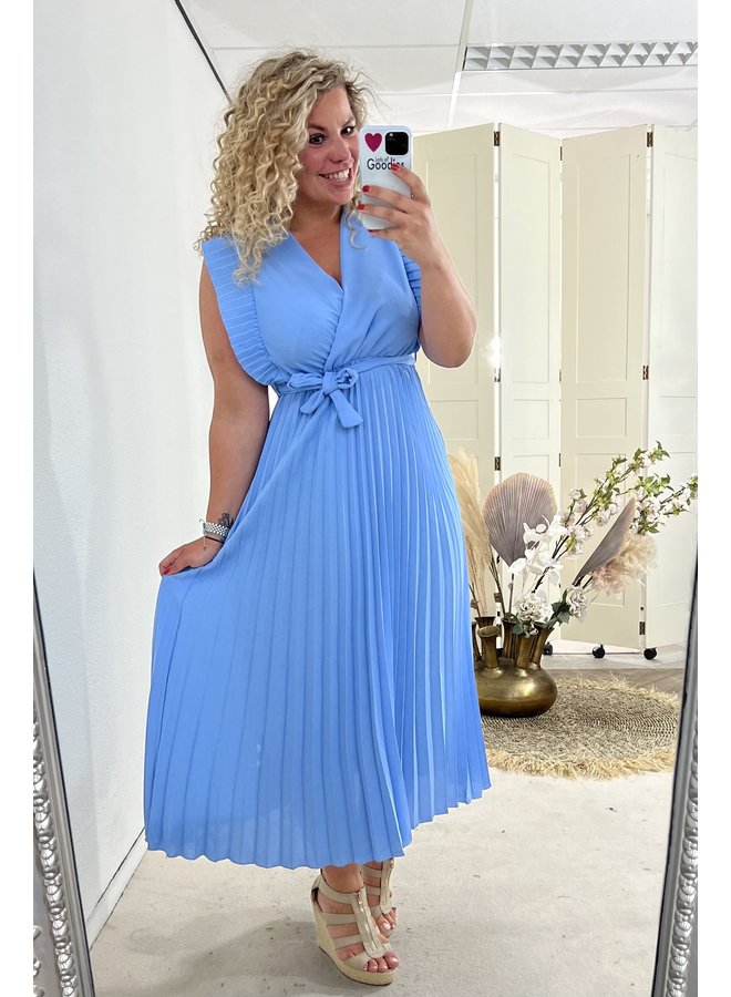 Perfect Plisse Dress - Ice Blue