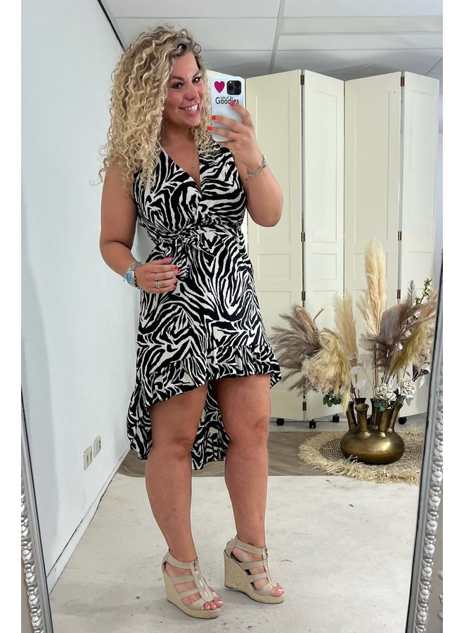 Short Spanish Zebra Dress - Black/White