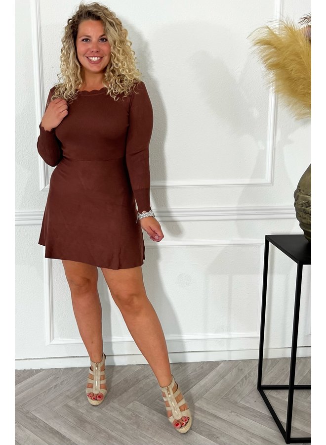 Pretty A Line Dress - Dark Brown