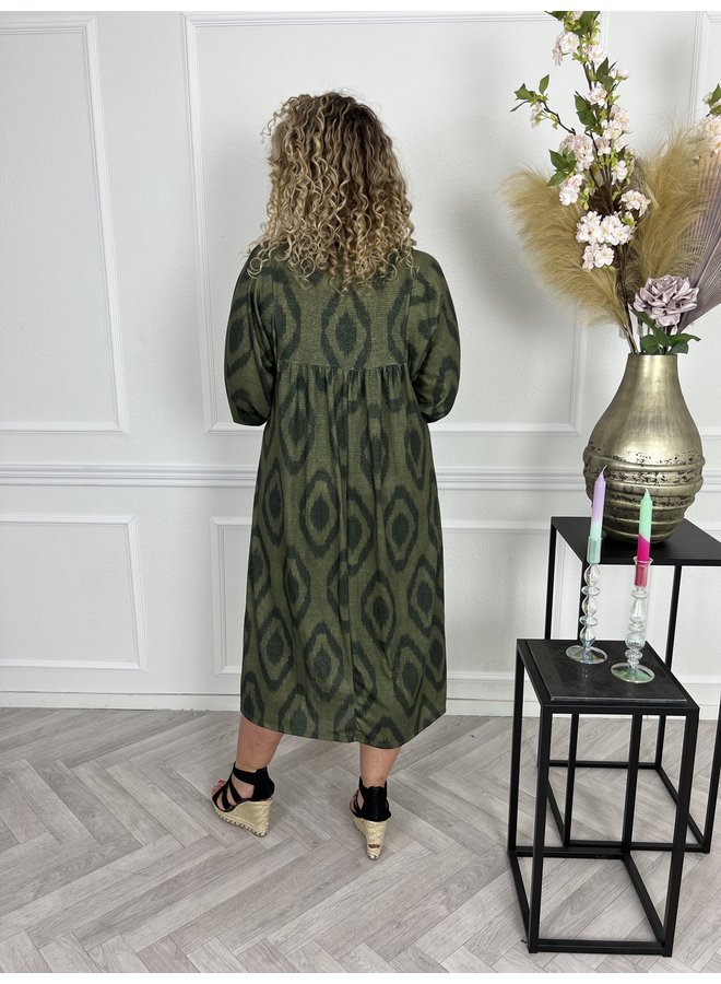 Sparkle Long Sleeve Dress - Green