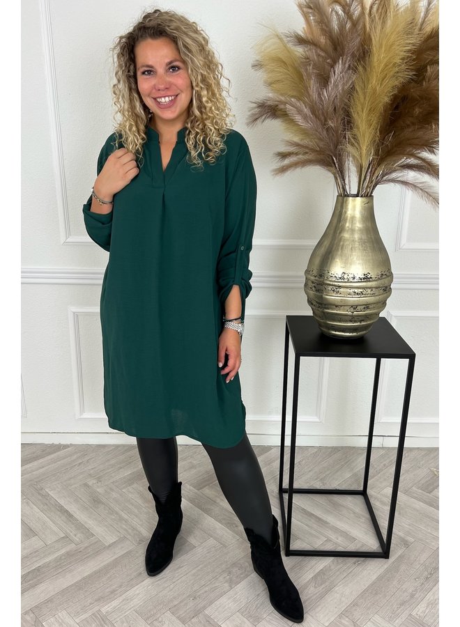 V-Neck Tunic - Bottle Green