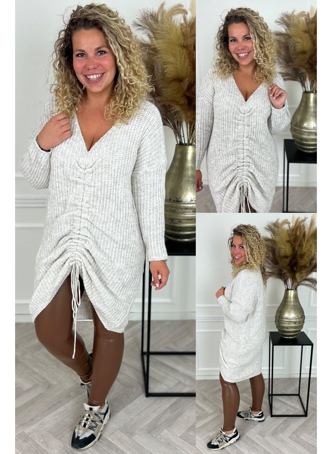 Knitted Long Tunic - Creme