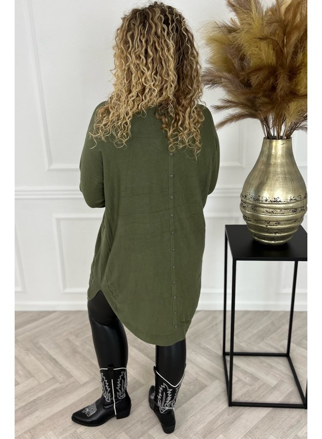 Pocket Sweater Dress - Armygreen