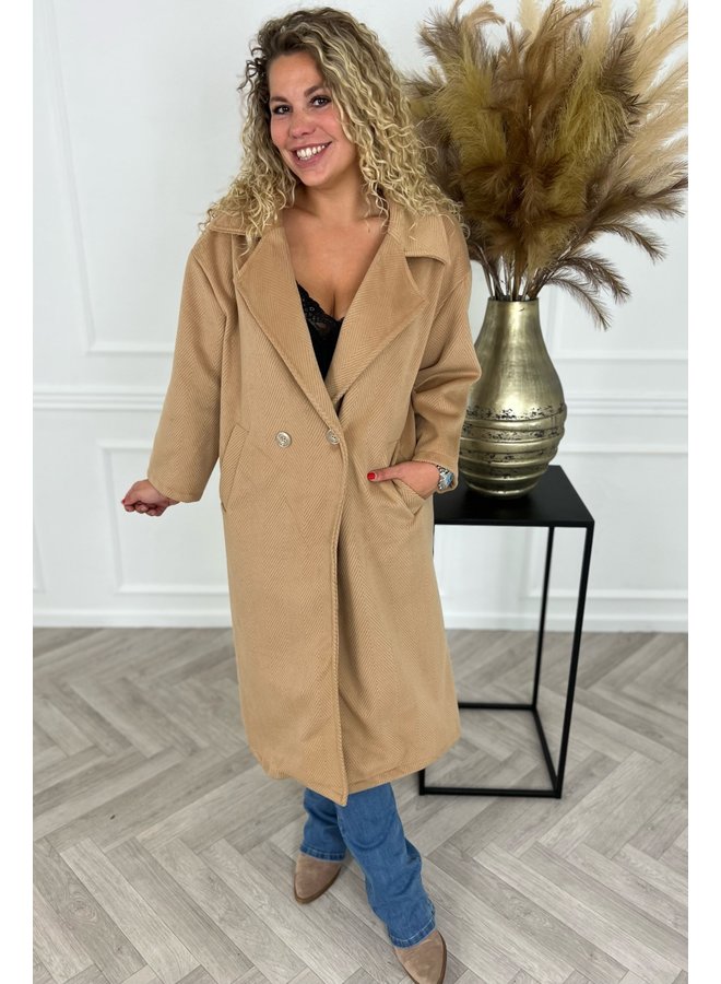 Jessy Zigzag Coat - Camel