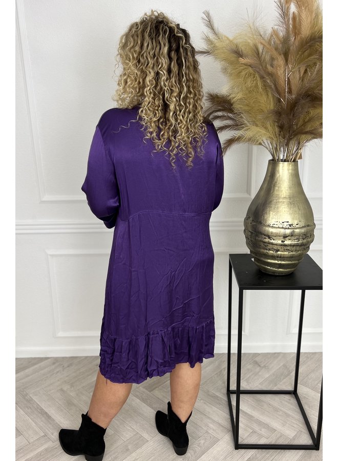 Silky A-line Dress - Purple