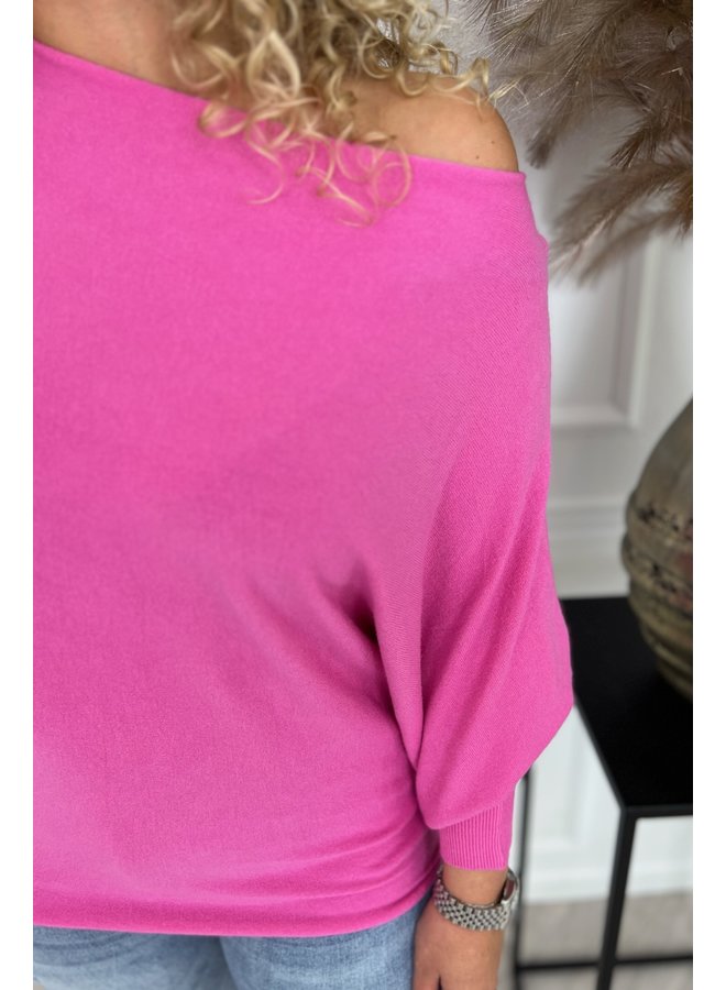 Favorite Striped Butterfly Sweater - Fuchsia