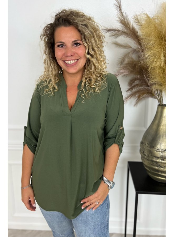 Perfect Basic Blouse - Army Green