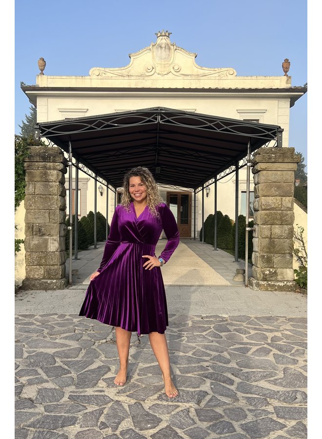 Bella Velvet Dress - Purple  PRE-ORDER