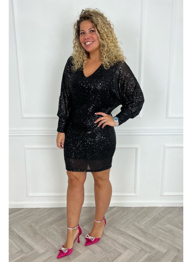 Sequin Party Dress - Black