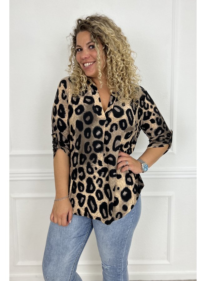 Perfect Animal Blouse - Leopard Taupe/Beige