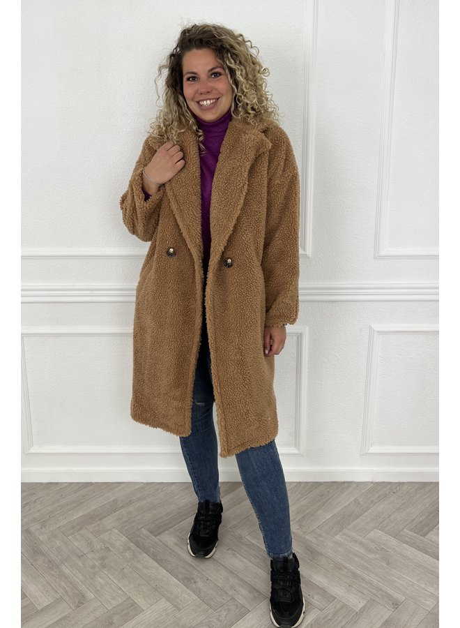 Oversized Teddy Coat - Camel