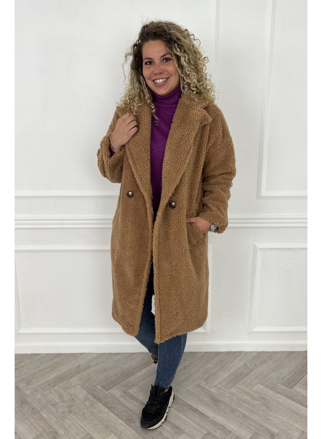 Oversized Teddy Coat - Camel