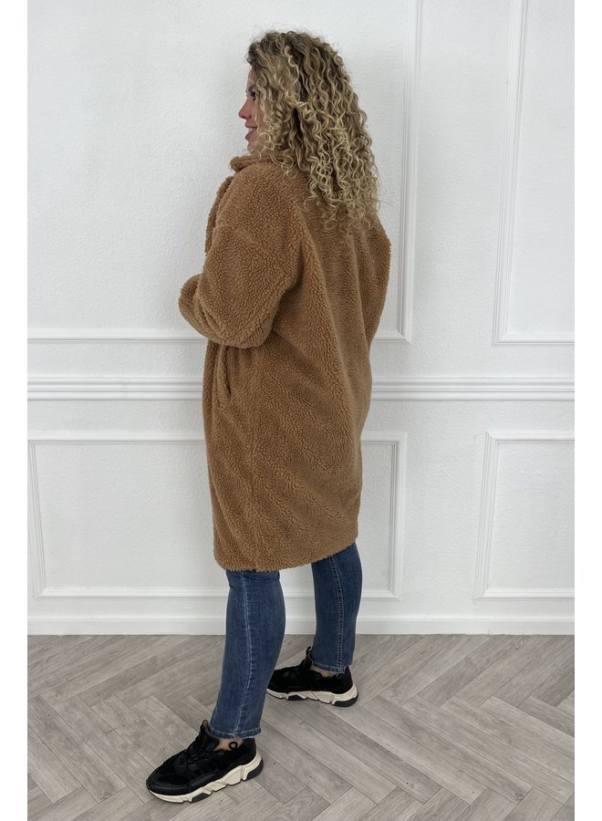 Oversized Teddy Coat - Camel