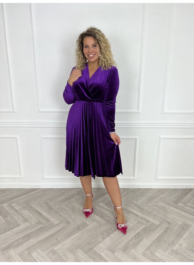 Bella Velvet Dress - Purple  PRE-ORDER