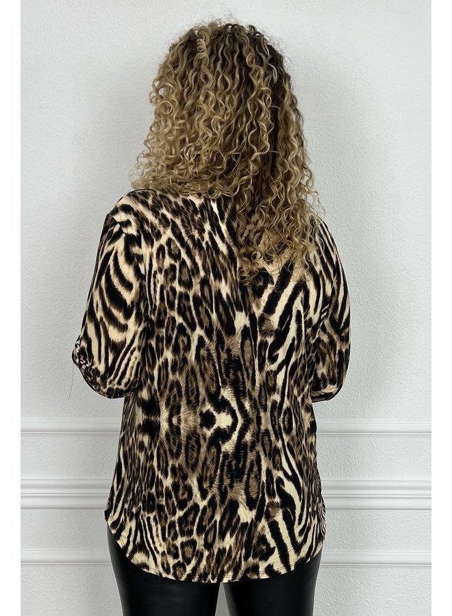 Perfect Animal Blouse - Tiger Black/Brown