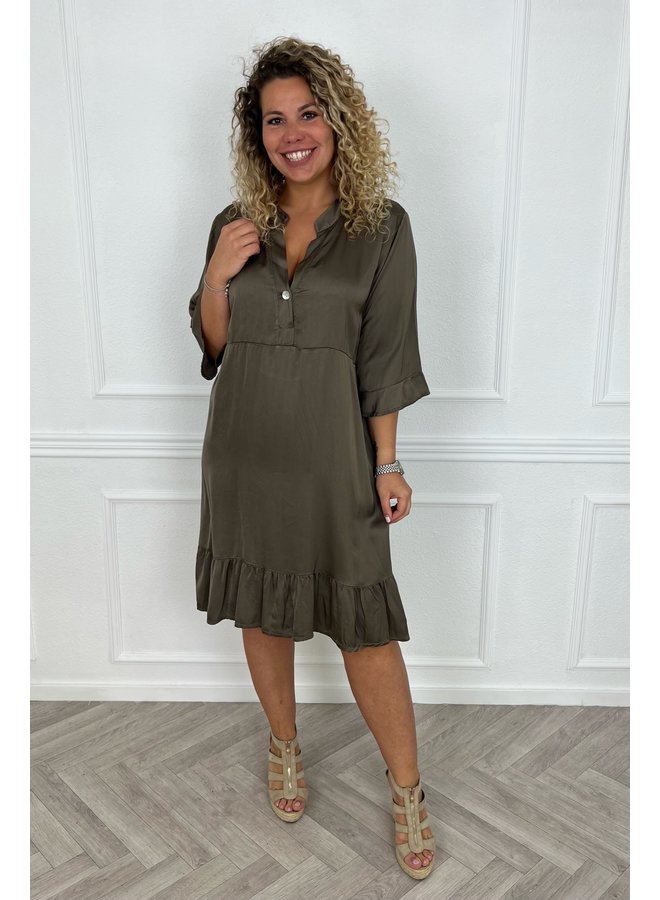 Silky A-line Dress - Taupe