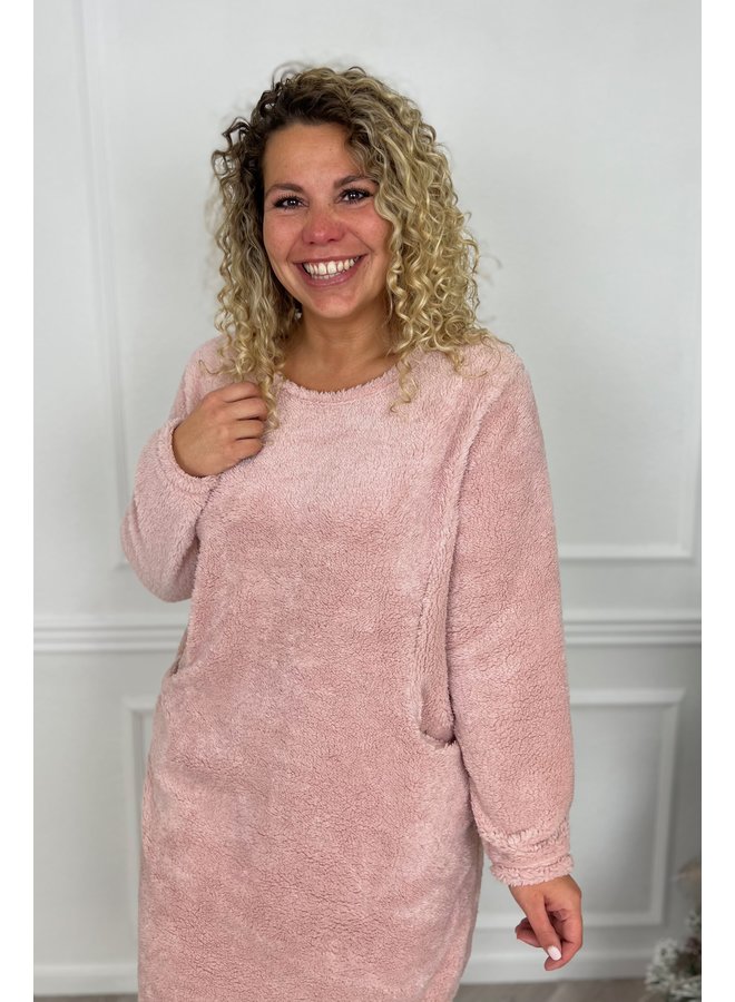 Snuggle Pocket Dress - Light Pink