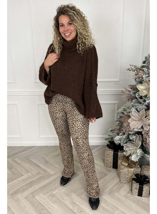 Soft Flare - Small Leopard - Black/Camel