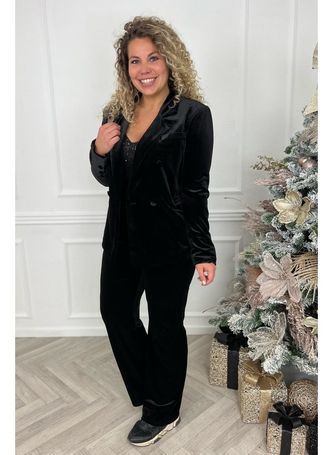 Christmas Velvet Suit - Black