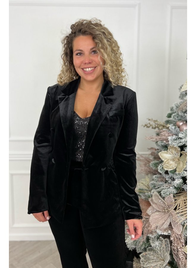 Christmas Velvet Suit - Black