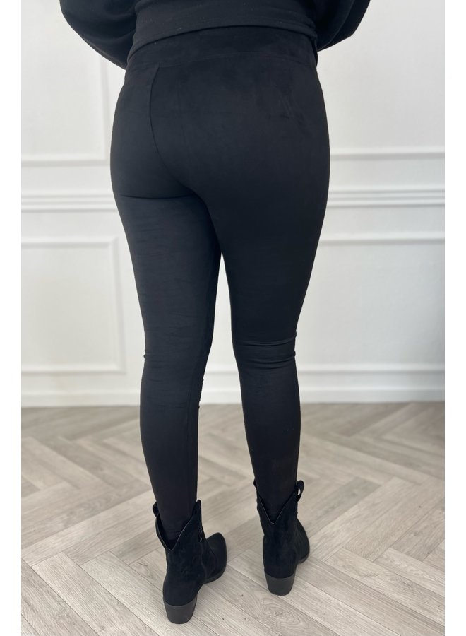 High Waist Suede Legging - Black