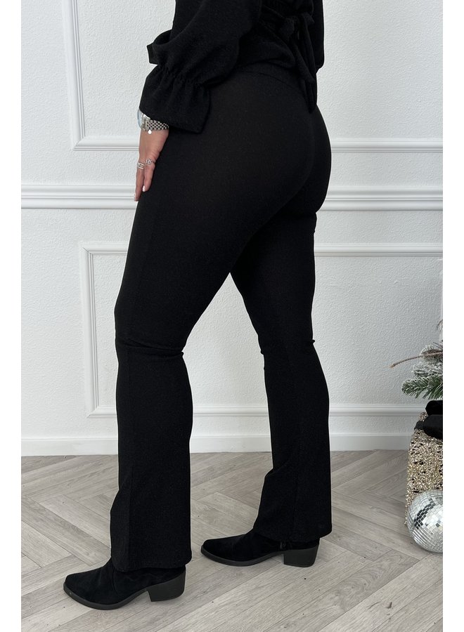 Glitter Flared Pants - Black