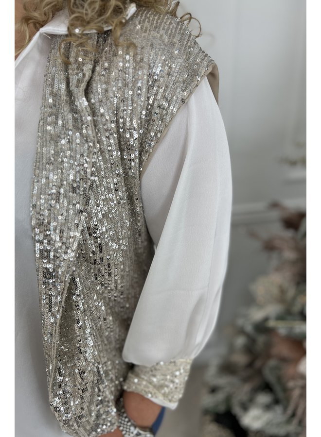 Sequin Gilet - Champagne