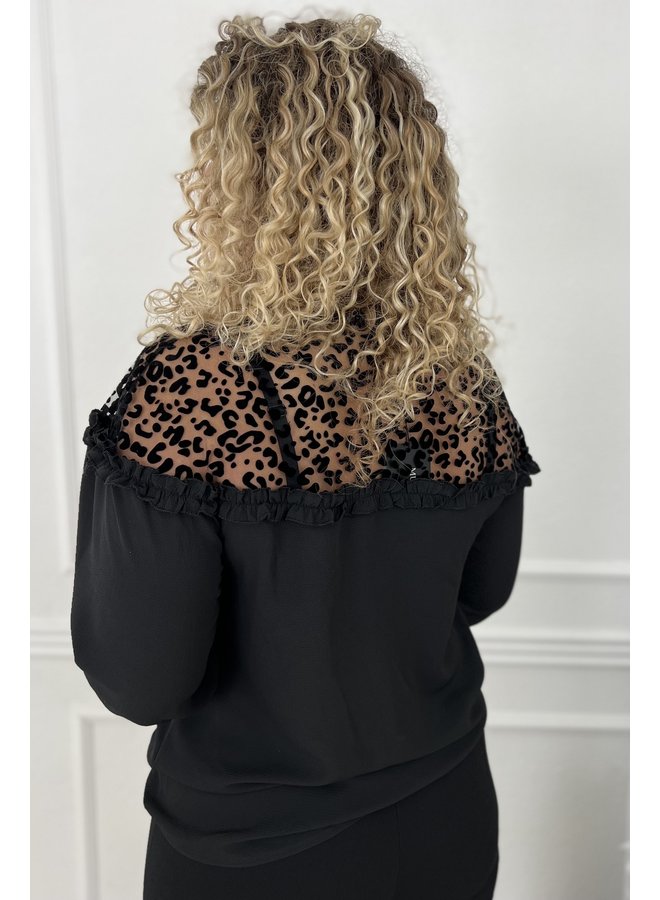 Perfect Leopard Top - Black