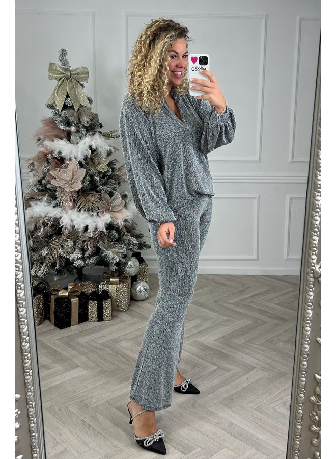 Christmas Glitter Blouse - Silver