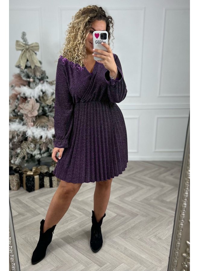 Perfect Party Plisse Dress - Purple