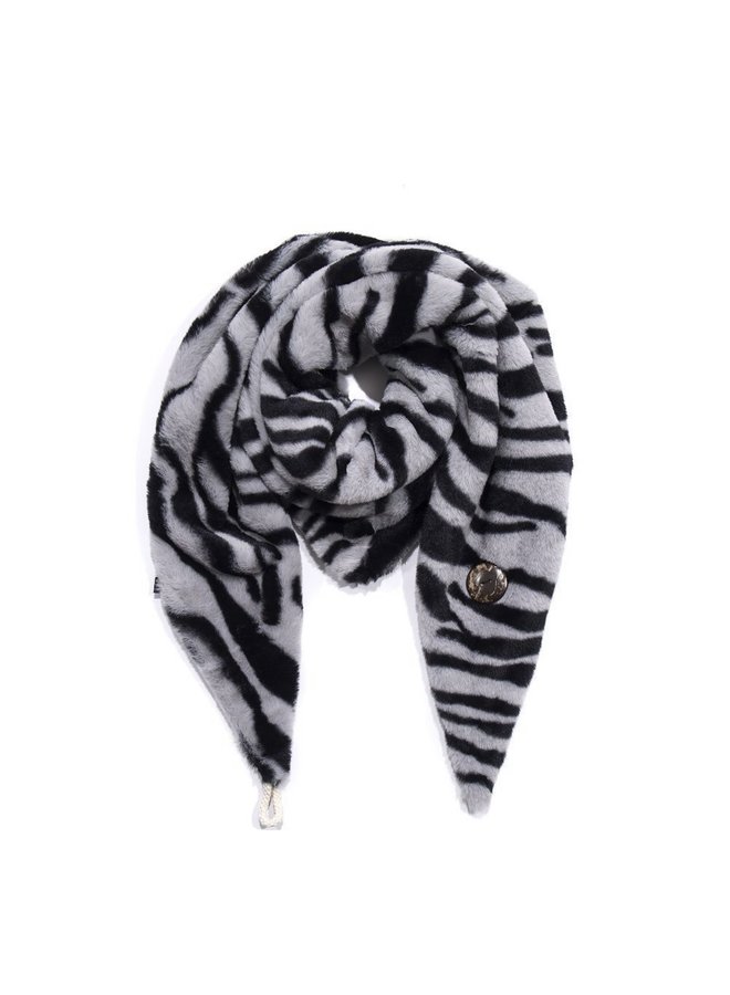 Soft Zebra Scarf - Black/Grey