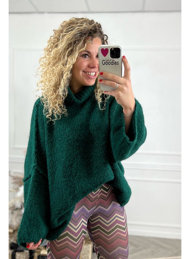 The Turtle Knitted Col Sweater - Dark Green