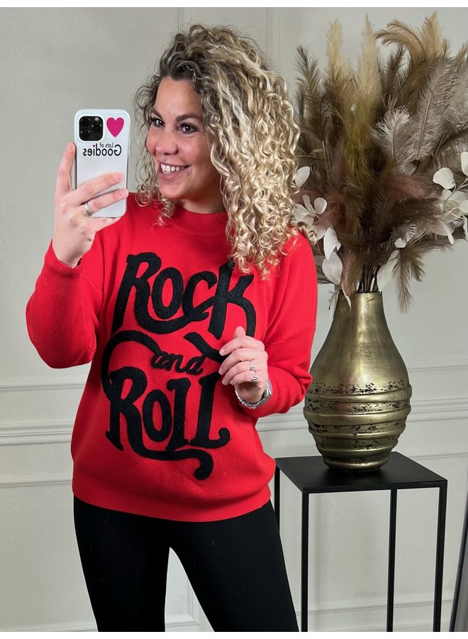 Rock & Roll Sweater - Red/Black