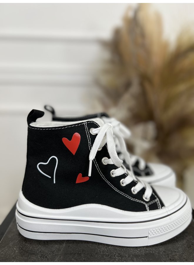 Heart Sneaker - Black
