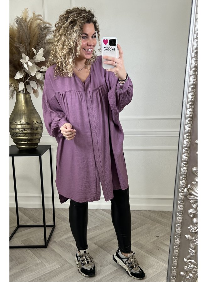 Curvy Blouse Dress - Mauve