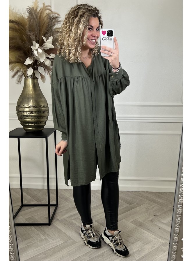 Curvy Blouse Dress - Armygreen