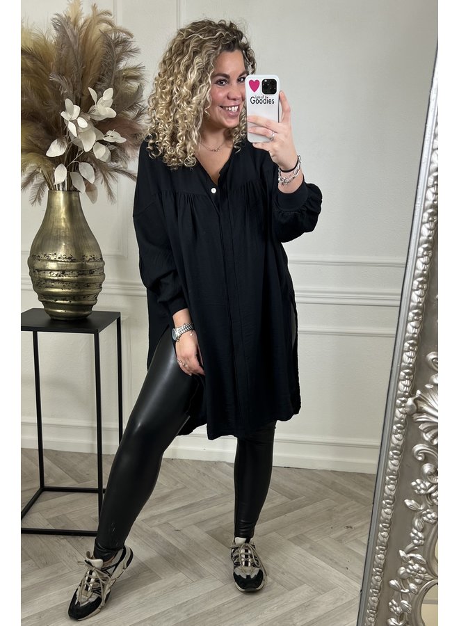 Curvy Blouse Dress - Black