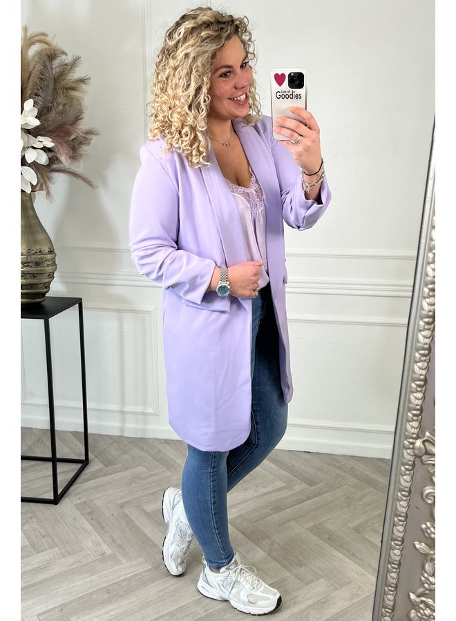 Curvy Musthave Blazer Long - Lila