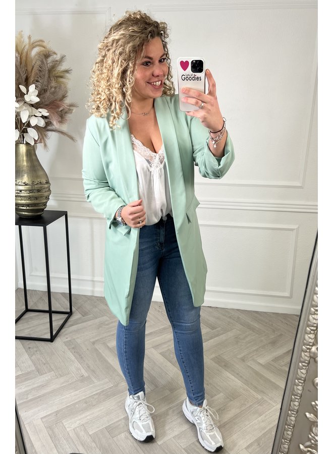 Curvy Musthave Blazer Long - Mint