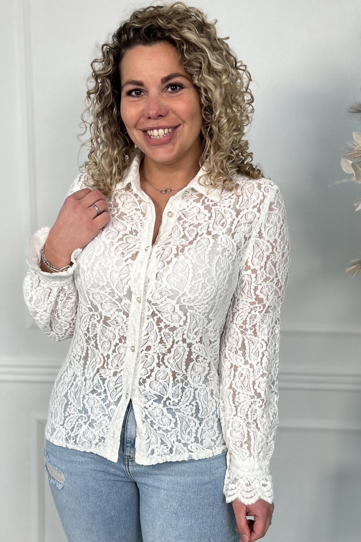 White shop lace blouse