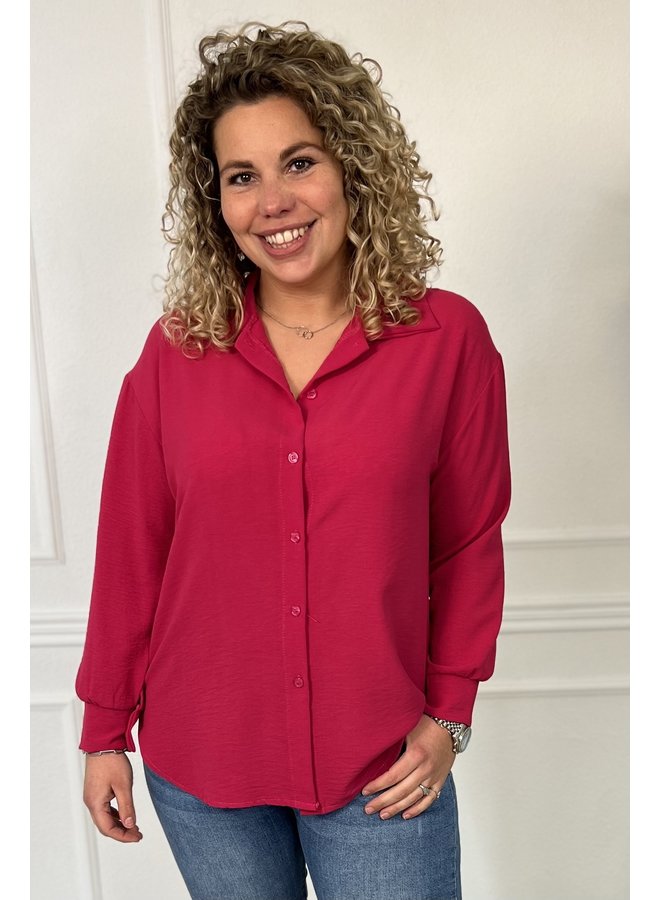 Musthave Button Blouse - Fuchsia