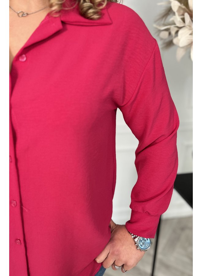 Musthave Button Blouse - Fuchsia