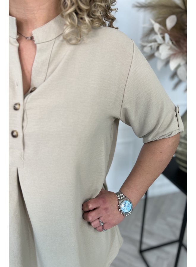 Favorite Button Tunic - Beige