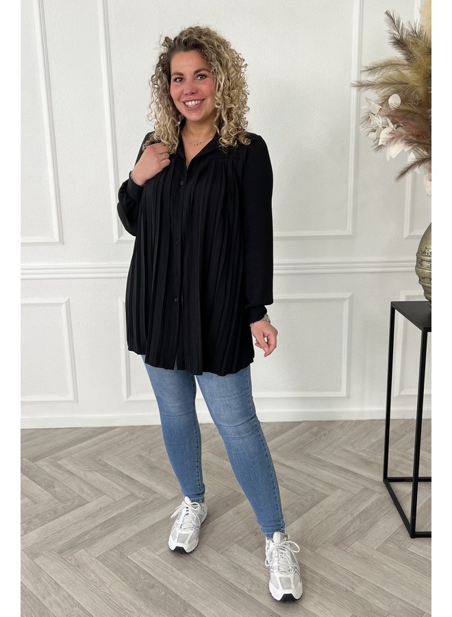 Perfect Plisse Blouse - Black