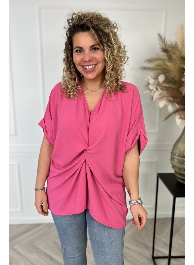 Curvy Knotted Top - Fuchsia